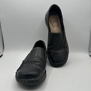 Earth Spirit Comfort Slip-Ons sz 9 Black Leather Shoes